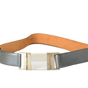 Mondi Vintage 1970’s Brown and Tan Leather Women\'s wide Belt VINTAGE BROWN LEATHER MONDI WOMEN main image 2